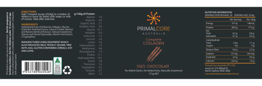 Collagen Complete Nutritional Information - Duo Chocolat