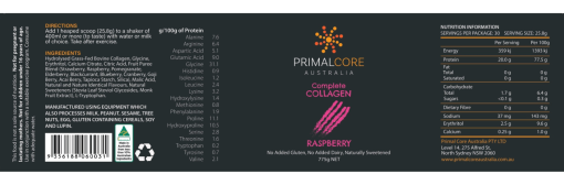 Collagen Complete Nutritional Information - Raspberry