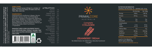 Collagen Complete Nutritional Information - Strawberry Dream